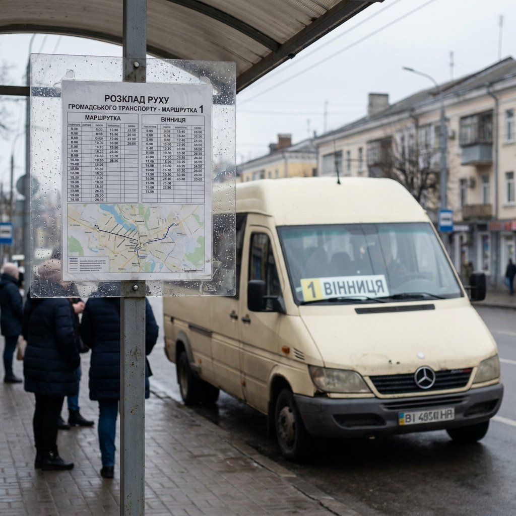 Маршрутка 1 Вінниця: розклад руху громадського транспорту