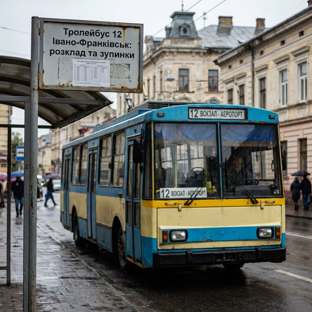 Тролейбус 12 Івано-Франківськ: розклад та зупинки